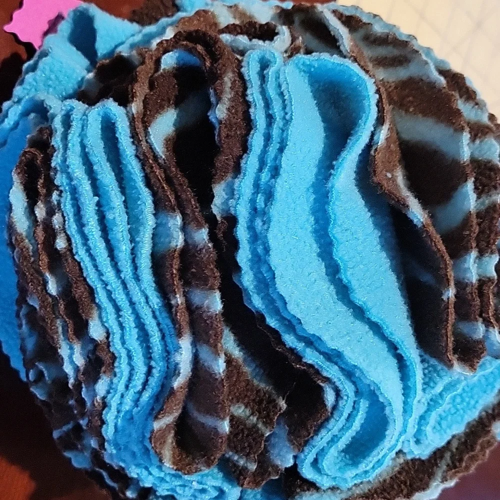 For Dogs Large snuffle sniffer ball brown & turquoise animal pattern